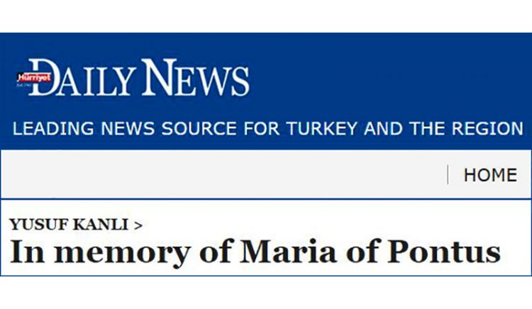 Στη μνήμη της Μαρίας από τον Πόντο – Άρθρο στη Hürriyet