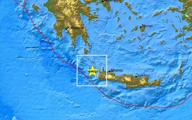 Σεισμός 4,2 βαθμών Ρίχτερ νότια του Ηρακλείου Κρήτης
