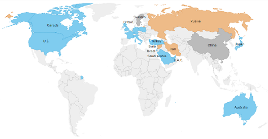 Ποιες χώρες είναι υπέρ και ποιες κατά της επίθεσης των ΗΠΑ στη Συρία