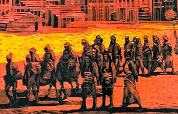 Λεπτομέρεια από πίνακα του Σωτήρη Λιούκρα που περιλαμβάνεται στη συλλογή του του Κ. Φωτιάδη «Πόντος: Δικαίωμα και υποχρέωση στη μνήμη»