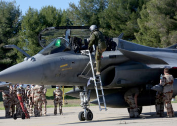 Γαλλικό μαχητικό αεροσκάφος Rafale που συμμετείχε στην άσκηση «Σκύρος 2021»  (φωτ.: ΑΠΕ-ΜΠΕ / Ορέστης Παναγιώτου)