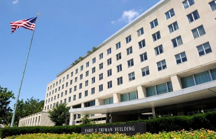 Το «Harry S. Truman Building», τα κεντρικά γραφεία του υπουργείου Εξωτερικών των ΗΠΑ (φωτ.: EPA / Mike Theiler)