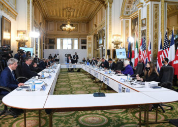 Οι υπουργοί Οικονομικών της G7 συναντήθηκαν στο Λονδίνο (φωτ.: EPA / Andy Rain)