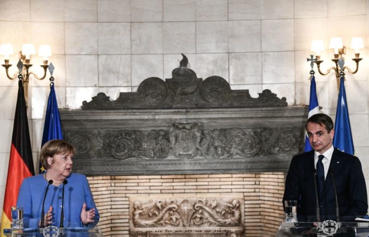Συνάντηση του Πρωθυπουργού Κυριάκου Μητσοτάκη με την Καγκελάριο της Γερμανίας Άνγκελα Μέρκελ, Παρασκευή 29 Οκτωβρίου 2021.(EUROKINISSI / Τατιάνα Μπόλαρη)