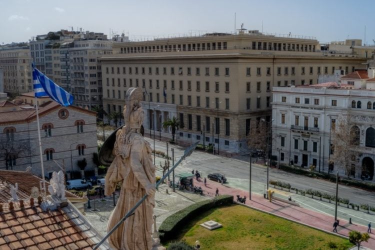 Άποψη της οδού Πανεπιστημίου από ψηλά (φωτ.: Αντώνης Νικολόπουλος/EUROKINISSI)