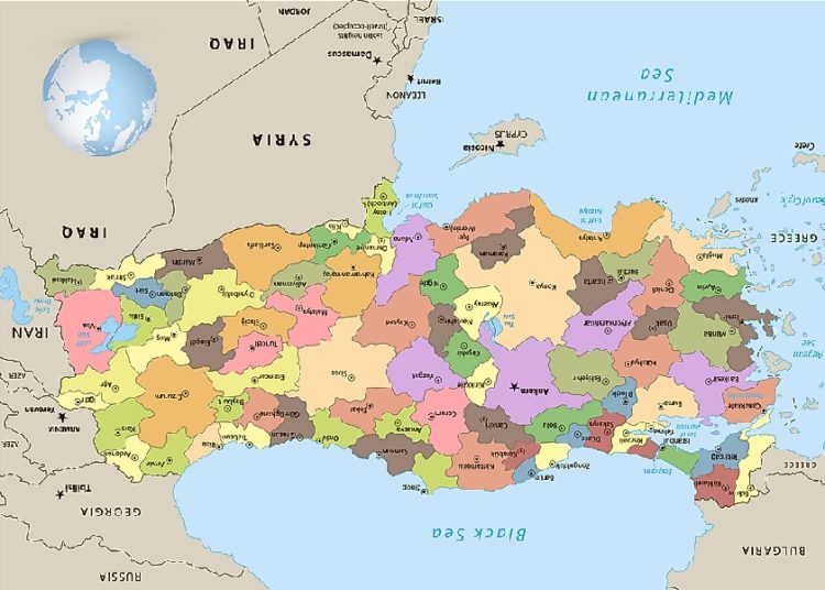 Όχι δεν πρόκειται για λάθος γεωγραφικό χάρτη. Έτσι περιγράφουμε την άποψη της Τουρκίας για την πραγματικότητα! (πηγή: worldatlas.com)