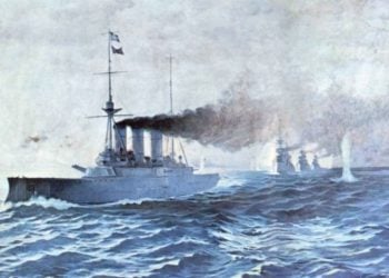 «Η ναυμαχία της Έλλης, 13 Δεκεμβρίου 1912» (Φωτ.:  Β. Χατζής / Ναυτικό Μουσείο Ελλάδας)