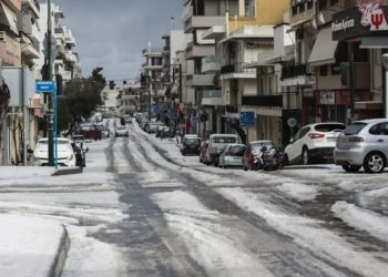 Χιονόπτωση στο Ηράκλειο Κρήτης (φωτ.: EUROKINISSI/ Στέφανος Ραπάνης)