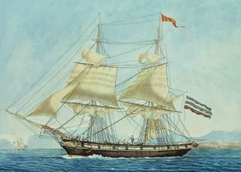 Το ελληνικό πλοίο «Θεμιστοκλής» με ρωσική σημαία κατά την προεπαναστατική περίοδο (φωτ.: Nαυτικό Μουσείο)