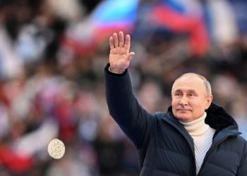 Ο Βλαντίμιρ Πούτιν στην 8η επέτειο από την προσάρτηση της Κριμαίας, στη Ρωσία (φωτ.: EPA/RAMIL SITDIKOV / KREMLIN POOL / SPUTNIK)