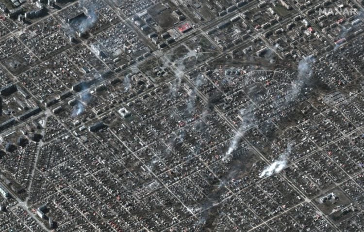 Δορυφορική λήψη της Μαριούπολης (φωτ. αρχείου: Maxar Technologies)