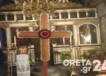 Ο Σταυρός του μαρτυρίου στον ναό του Άι Γιώργη Μεϊντάνι (φωτ.: creta24.gr)