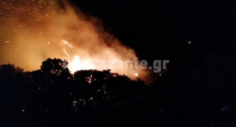 Εστία πυρκαγιάς στην Έξω Χώρα Ζακύνθου φωτ.: imerazante.gr()