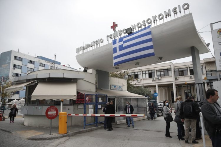Η είσοδος του «Ιπποκράτειου» Nοσοκομείου Θεσσαλονίκης (φωτ. αρχείου: ΑΠΕ-ΜΠΕ/Δημήτρης Τοσίδης)