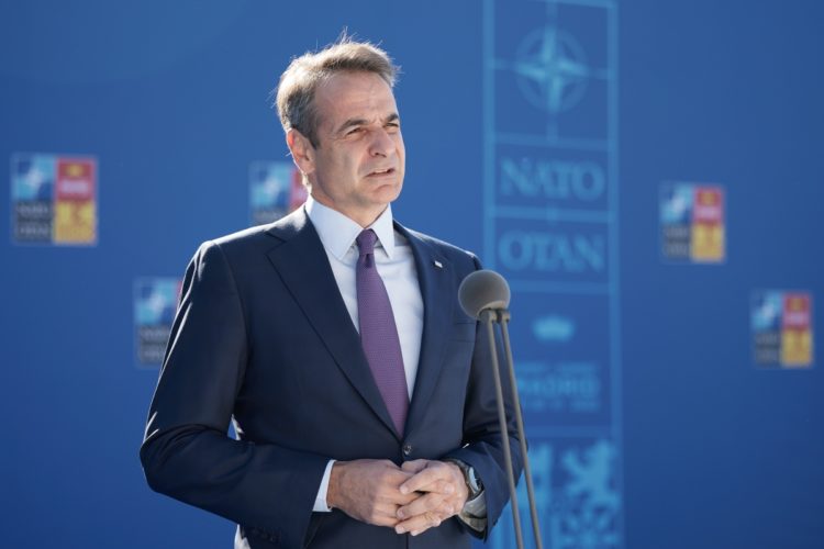 Ο πρωθυπουργός Κυριάκος Μητσοτάκης στη Σύνοδο Κορυφής του ΝΑΤΟ στη Μαδρίτη (Φωτ.: Γραφείο Τύπου Πρωθυπουργού/Δημήτρης Παπαμήτσος/Eurokinissi)