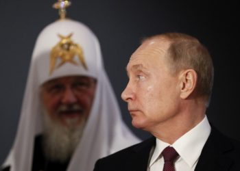Ο Ρώσος πρόεδρος Βλαντίμιρ Πούτιν και ο Πατριάρχης Μόσχας και πασών των Ρωσιών Κύριλλος τον Νοέμβριο του 2019 (Φωτ. αρχείου: EPA/Shamil Zhumatov)