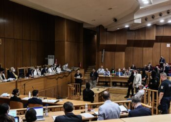 Δίκη Χρυσής Αυγής σε δεύτερο βαθμό στο Εφετείο Αθηνών, Τρίτη 26 Ιουλίου 2022. (Τατιάνα Μπόλαρη/Eurokinissi)