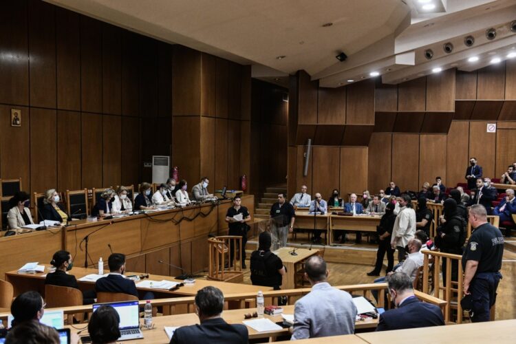 Δίκη Χρυσής Αυγής σε δεύτερο βαθμό στο Εφετείο Αθηνών, Τρίτη 26 Ιουλίου 2022. (Τατιάνα Μπόλαρη/Eurokinissi)