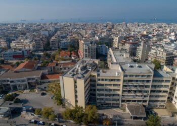 Αεροφωτογραφία από το Ιπποκράτειο Νοσοκομείο της Θεσσαλονίκης (φωτ: MotionTeam)