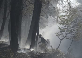 Εικόνα από τη φωτιά στο Πόρτο Γερμενό (φωτ.: Μιχάλης Καραγιάννης/EUROKINISSI)