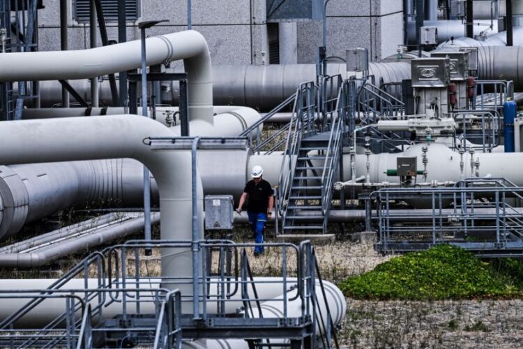 Γενική άποψη του σταθμού συμπίεσης αερίου στο Mallnow της Γερμανίας, που είχε σταματήσει να λαμβάνει φυσικό αέριο στις 11 Ιουλίου (φωτ.:  EPA/FILIP SINGER)
