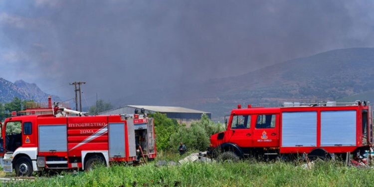 Πυροσβέστες επιχειρούν στην κατάσβεση της πυρκαγιάς σε περιοχή του Άργους (φωτ. αρχείου: ΑΠΕ-ΜΠΕ/Ευάγγελος Μπουγιώτης)