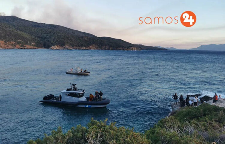 Σκάφη που συμμετέχουν στην επιχείρηση έρευνας και διάσωσης στη Σάμο, για το πλήρωμα του ελικοπτέρου (φωτ.: samos24.gr)
