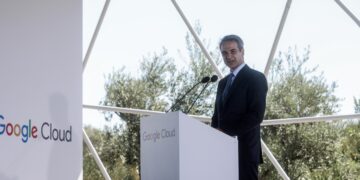 Ομιλία του πρωθυπουργού Κυριάκου Μήτσοτακη σε εκδήλωση της Google (Φωτ.: Eurokinissi/Σωτήρης Δημητροπουλος)