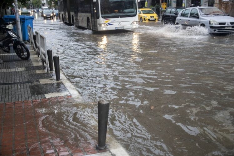 Εικόνα από τις πλημμύρες στη Θεσσαλονίκη τις προηγούμενες μέρες (φωτ.: MOΤΙΟΝΤΕΑΜ/Βασίλης Βερβερίδης)