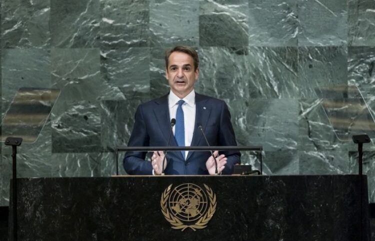 Ο Έλληνας πρωθυπουργός στην 77η Γενική Συνέλευση του ΟΗΕ (φωτ.: APE)