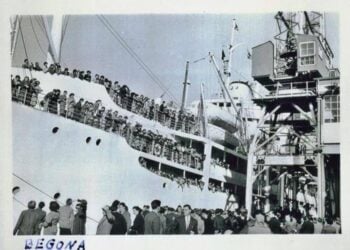 Στο λιμάνι της Μελβούρνης στις 16/6/1957 φτάνει το ισπανικό πλοίο Begona (πηγή: neoskosmos.com/Αρχείο Thomas Boravos)