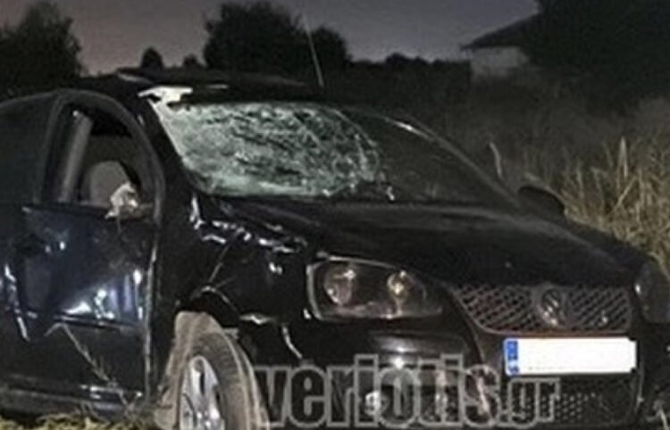 Το αυτοκίνητο του 28χρονου μετά το θανατηφόρο τροχαίο (φωτ.: veriotis.gr)