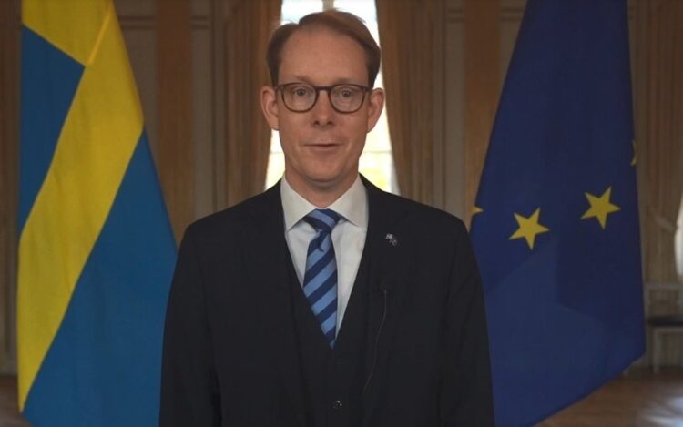 Ο υπουργός Εξωτερικών της Σουηδία Τομπάιας Μπίλστρομ (φωτ.: twitter.com/SwedeninATOSCE)