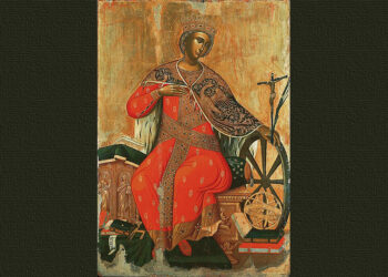 Αγία Αικατερίνη η Μεγαλομάρτυς. Εικόνα που εκτίθεται στο Βυζαντινό - Χριστιανικό Μουσείο Αθηνών (πηγή: Βίκτωρ / commons.wikimedia.org)