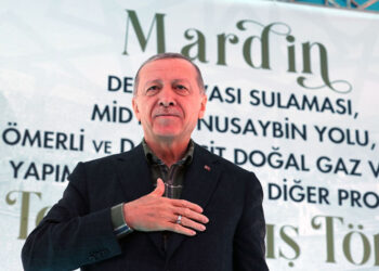 Ο Ρετζέπ Ταγίπ Ερντογάν στην εκδήλωση στο Μαρντίν (φωτ.: Προεδρία της Δημοκρατίας της Τουρκίας)