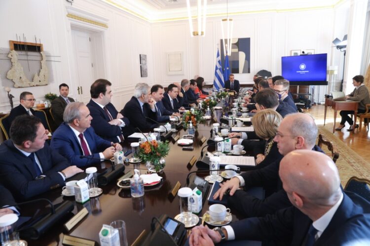 Στιγμιότυπο από τη συνεδρίαση του υπουργικού συμβουλίου (φωτ. EUROKINISSI/Γιάννης Παναγόπουλος)