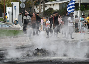Συγκέντρωση στη Μεσογείων, σε ένδειξη διαμαρτυρίας για τον πυροβολισμό 16χρονου από αστυνομικό στη Θεσσαλονίκη (φωτ.: EUROKINISSI / Μιχάλης Καραγιάννης)