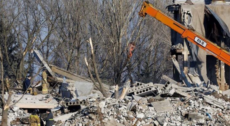Φωτογραφία που σύμφωνα με το nexta tv δείχνει τις εγκαταστάσεις που χτύπησαν οι ουκρανικές δυνάμεις στη Μακίιβκα (Φωτ.: twitter.com/nexta_tv)