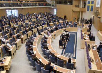Στιγμιότυπο από συνεδρίαση της σουηδικής Βουλής τον Σεπτέμβριο του 2021 (φωτ. αρχείου: EPA/Pontus Lundahl)