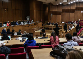Δίκη Χρυσής Αυγής σε δεύτερο βαθμό στο Εφετείο Αθηνών (φωτ.: EUROKINISSI / Τατιάνα Μπόλαρη)