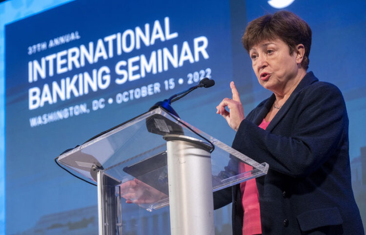 Η επικεφαλής του ΔΝΤ Κρισταλίνα Γκεοργκίεβα (φωτ.: EPA / Shawn Thew)