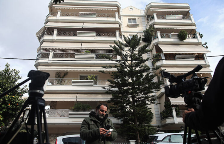 Η πολυκατοικία στην οδό Άνδρου στο Μοσχάτο όπου έμενε ο λογιστής (φωτ.: EUROKINISSI / Γιάννης Παναγόπουλος)