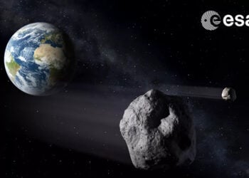 Καλλιτεχνική απεικόνιση ενός αστεροειδούς κοντά στη Γη (πηγή: ESA / P. Carril)