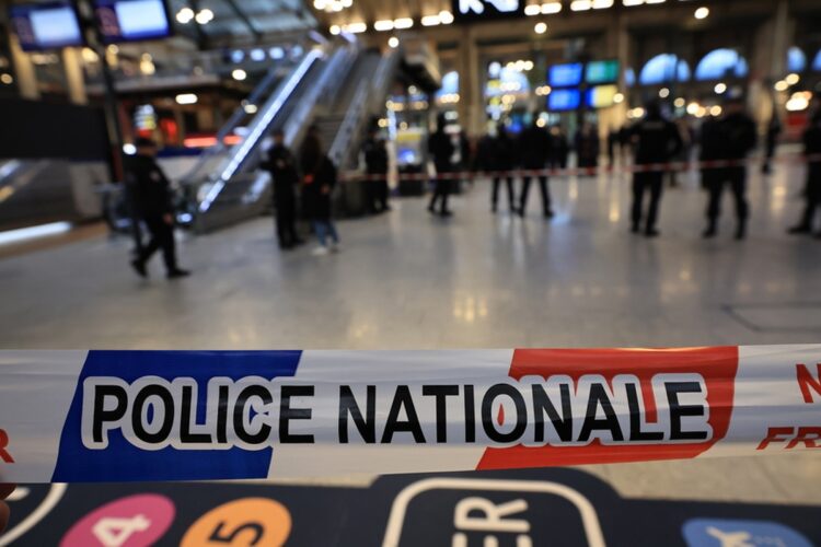 Γάλλοι αστυνομικοί φρουρούν τόπο εγκλήματος στο Παρίσι. Η επίθεση σημειώθηκε στο καθολικό λύκειο του Αγίου Θωμά Ακινάτη του Σεν-Ζαν-ντε-Λυς (φωτ.: EPA/Christophe Petit Tesson)