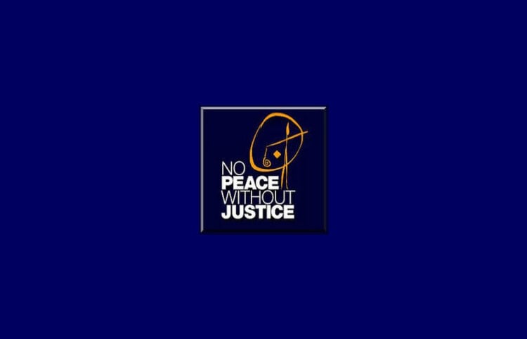 Ο λογότυπος της ΜΚΟ «Νo peace without justice»