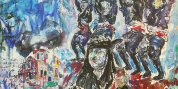 Έργο του ζωγράφου  Gjergj Kola, από την έκθεση του καθηγητή Κωνσταντίνου Φωτιάδη στη Θεσσαλονίκη «Πόντος, δικαίωμα και υποχρέωση στην Μνήμη» (φωτ.: Αλεξία Ιωαννίδου)