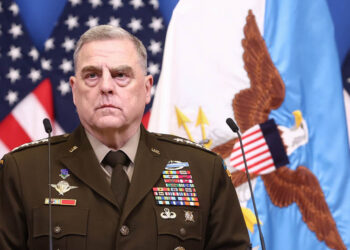 Ο Μαρκ Μίλι, αρχηγός του Γενικού Επιτελείου των Ενόπλων Δυνάμεων των ΗΠΑ (φωτ.: EPA / Stephanie Lecocq)