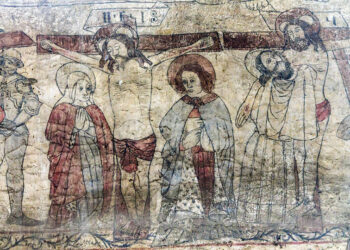 Η Σταύρωση σε τοιχογραφία του ναού των Αποστόλων Πέτρου και Παύλου, στο Πίκερινγκ της Αγγλίας (φωτ.: geograph.org.uk / J.Hannan-Briggs)