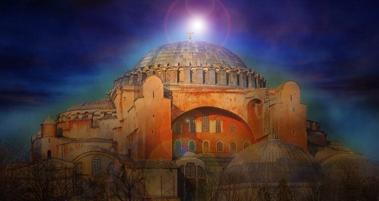 Η Αγία Σοφία Κωνσταντινούπολης (εικ.: Γραφιστική επιμέλεια Αλεξία Ιωαννίδου)