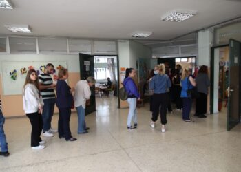 Στιγμιότυπο από την εκλογική διαδικασία σε εκλογικό τμήμα της Αθήνας, την Κυριακή 21 Μαΐου 2023 
(φωτ.: Γιάννης Παναγόπουλος/ EUROKINISSI)